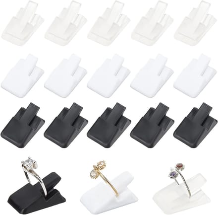 36 Stuks Ring Display Stand 2.4cm - Plastic Ringhouder, Vinger Ring Support, Dikke Ring Organizer voor Sieradenwinkels en Beurzen, Zwart