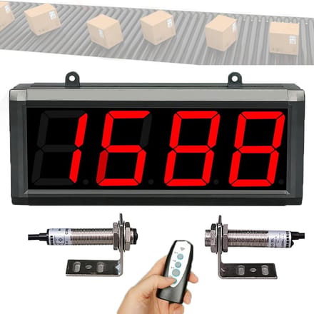 Digitale Teller - LED Display Teller - Productie Tellen - Infrarood Sensor - Tot 9999 - Zwart