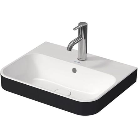 Duravit Happy D.2 Plus countertop sink 50 cm white / anthracite, with overflow, 1 tap hole 2360506100