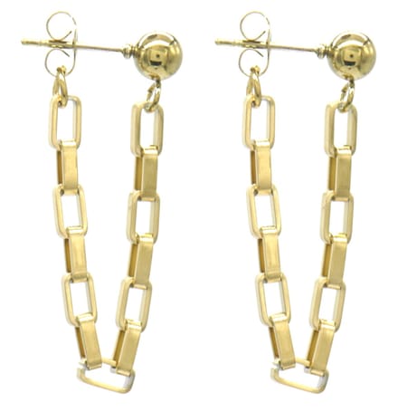 Oorbellen met Schakelketting - RVS - Lengte 3 cm - Goudkleurig
