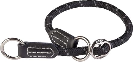 Rogz Rope Sliphalsband Zwart - Hondenhalsband - M 30-35x0.9 Cm