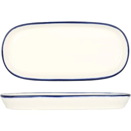 Bonna Serveerschaal - Linea Blue - Porselein - 18 cm - set van 2