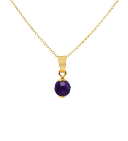 ARLIZI 2060 Ketting amethist hanger - verguld - 44 cm