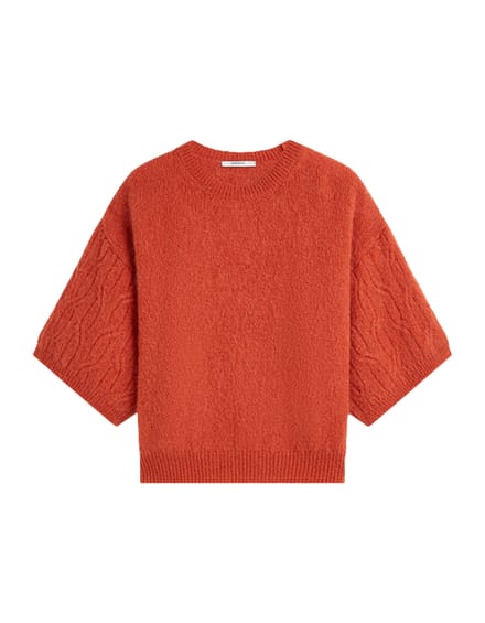 Summum Boxy Sweater Mohair Wool Blend Knit Sweaters Oranje 7s8040-70100