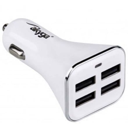Akyga AK-CH-09 Serie - Autolader - 12V - 4xUSB - 6800mA - Wit