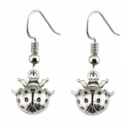 Lieveheersbeestjes oorbellen zilver