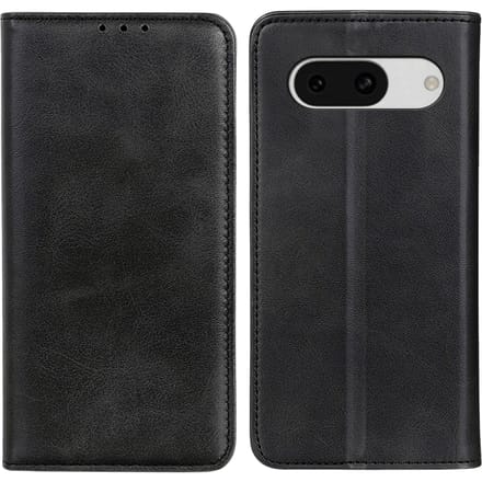 CaseBody Google Pixel 8a Real Leather Wallet Hoesje Zwart