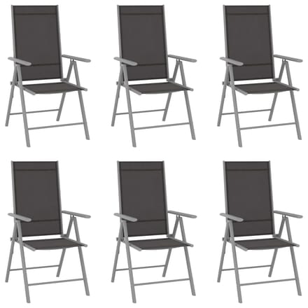 vidaXL - Klapstoelen - 6 - stuks - Textilene - Zwart