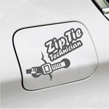 Bumpersticker - Zip Tie Technician - 11,2 X 14,8 - Antraciet