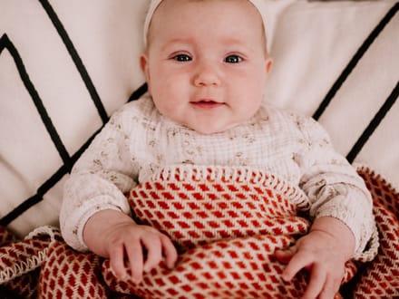 Wiegdeken wol - Pure Baby Love - Bee - terracotta