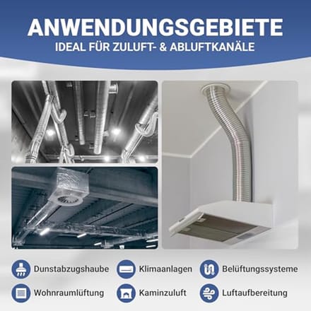 Aluminium Flexibele Buis 75 mm - 3 m Uittrekbaar en Temperatuurbestendig