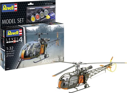 Revell Modelbouwpakket Militaire voertuigen - 63804 Aerospatiale Alouette II Helikopter - Model Set Plastic - 1:32 - Modelbouw