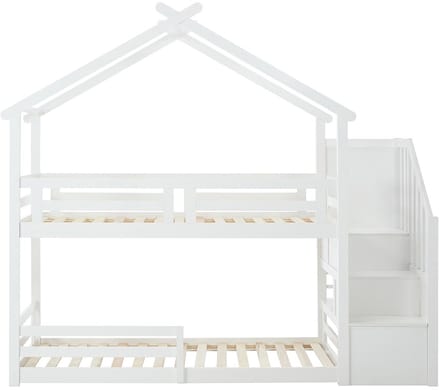 Vente-unique Stapelbed hout wit 90 x 190 cm