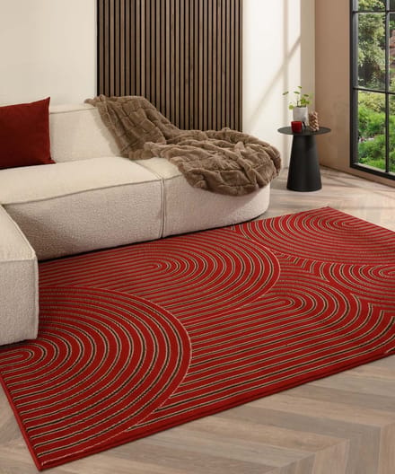 Japandi vloerkleed - Ease Akira rood 160x230