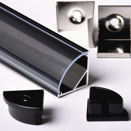 2 Meter Aluminium Profiel voor LED-strips met Ronde Hoek en Afdekking
