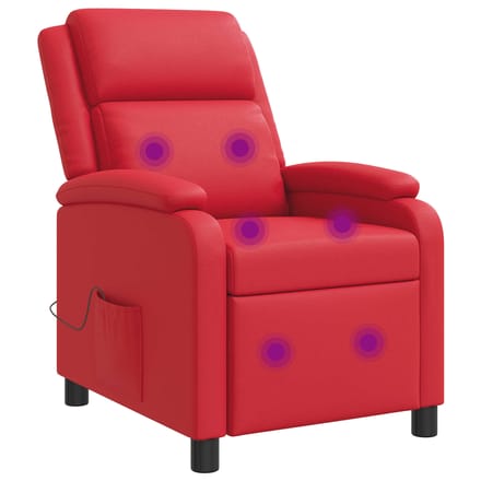vidaXL - Massage - Relaxstoel - Rood - Kunstleer