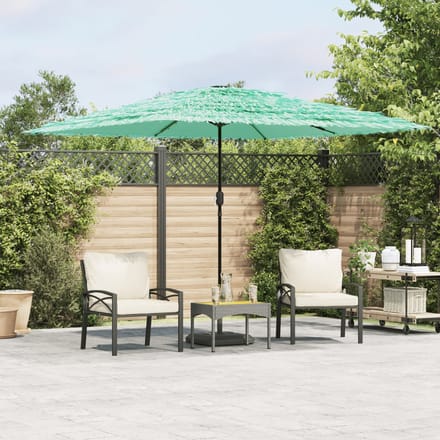 vidaXL - Parasol - met - stalen - paal - 290x290x238 - cm - groen