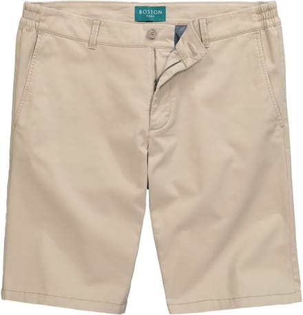 Boston Park - Heren - Chino-bermuda Buik-Fit band elastisch aan de zijkant - Beige - Maat 70