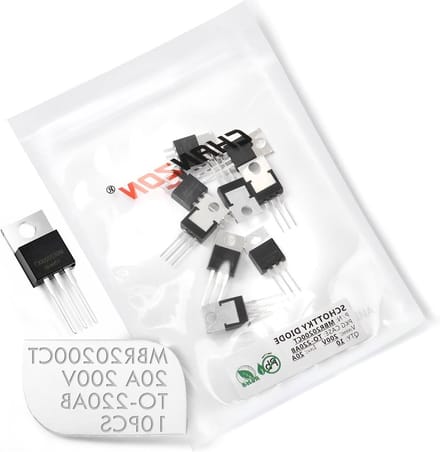 Gelijkrichter Diodes - Schottky Componenten - Elektronische Projecten - 20A 200V Vermogen - Set van 10 - Zilver