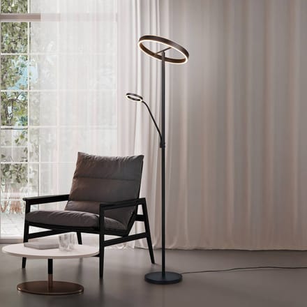 Trio Lighting LED vloerlamp Willis, zwart, hoogte 180 cm metaal CCT dimmer