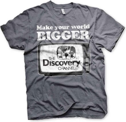 Discovery Channel Heren Tshirt -M- Make Your World Bigger Grijs