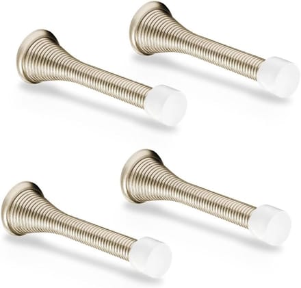 Deurstoppers Muur - Veer Deurstoppers - Muren Beschermen - Zachte Rubberen Punt - 4 Stuks - Chroom