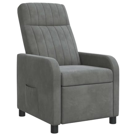vidaXL - Recliner - Donkergrijs - fluweel