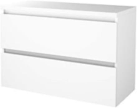 Basic-Line Start 46 Badkamermeubelset - 100 x 46 cm - Greeploos - 2 Lades - Wastafelblad - Ice White