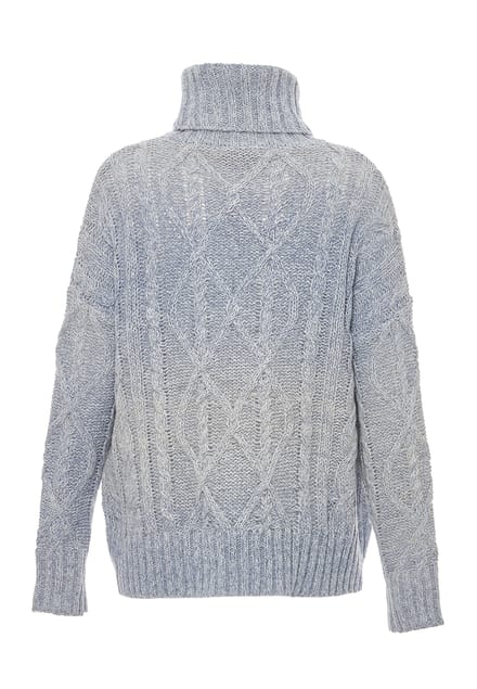 Mymo Trui met coltrui Dames Blauw wol wit