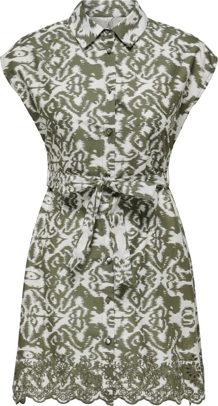 ONLY - ONLLOU LIFE EMB S/S SHIRT DRESS PTM - Dames - Mini jurken