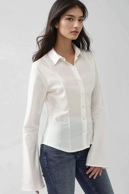 Getailleerde Lange Mouwen Shirt
