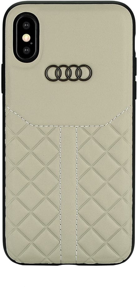 iPhone Xs Max Backcase hoesje - Audi - Effen Beige - Leer