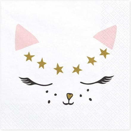 PartyDeco - Servetten - Meow (20 stuks)