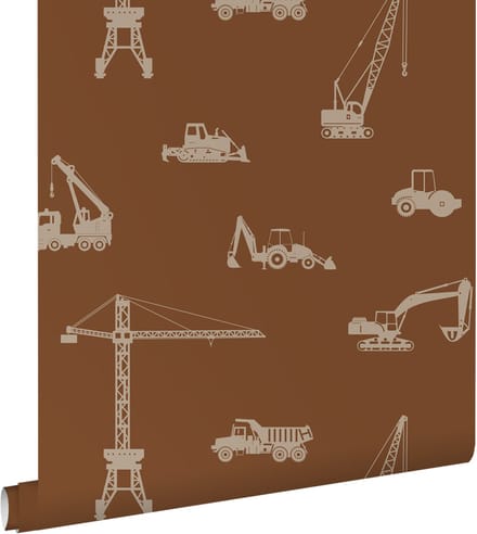 ESTAhome behang voertuigen terracotta - 53 cm x 10.05 m - 139972