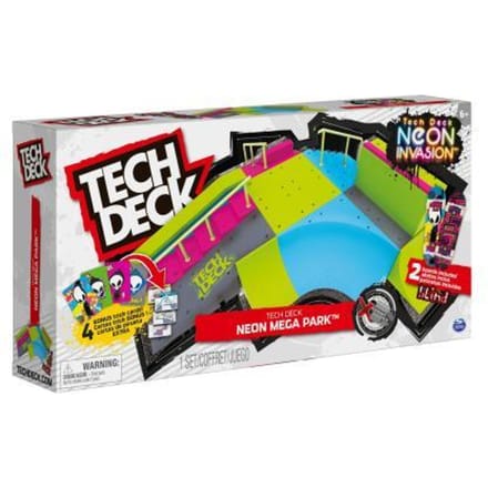 Tech Deck X-Connect Creator - Neon Mega Park Glow-in-the-dark - aanpasbare schansset met twee vingerskateboards