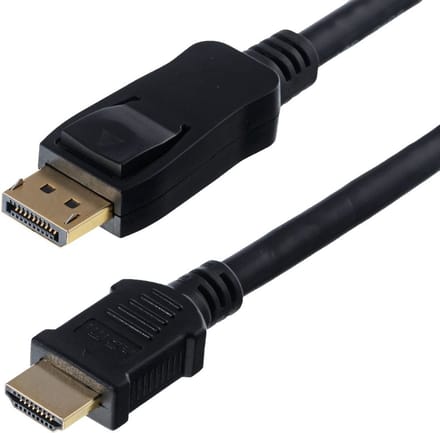 Helos Anschlusskabel, DisplayPort Stecker/HDMI Stecker, 4K, BASIC, 5,0m, schwarz