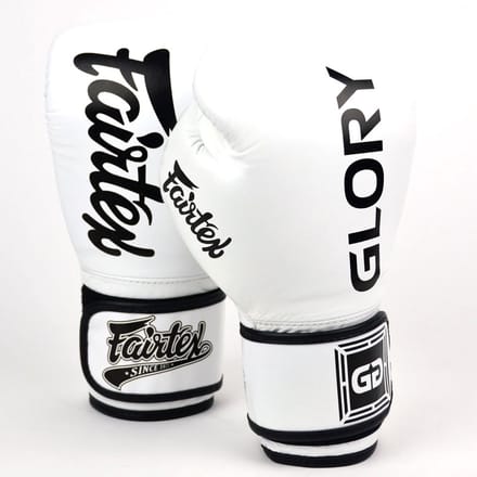 Fairtex x Glory BGVG1 Bokshandschoenen Wit/Zwart – 16 oz – Premium Leer
