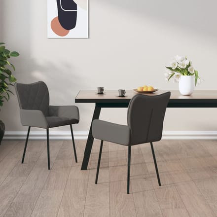 vidaXL - Eetkamerstoelen - 2 - st - stof - donkergrijs