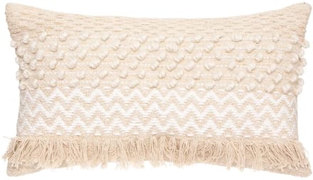 Atmosphera Sable Cuivré Sierkussen – Beige/Goud – Katoen – 30 x 50 cm – Met Franjes