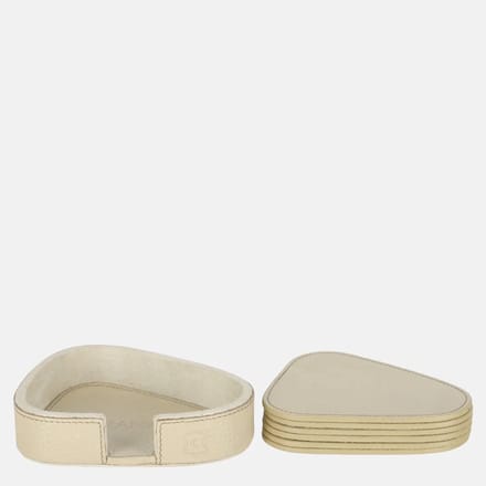 Chamada Lotte leren onderzetters effen organisch beige