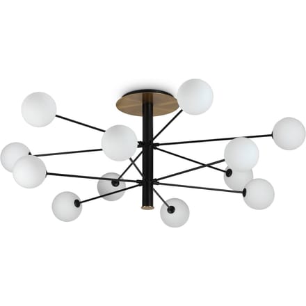 Ideal Lux Cosmopolitan zwart/messing 12-lamps Ø 145