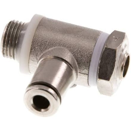 L-stuk Regelventiel 4 mm - G1/8'' Regeling-in Messing Sleufschroef Banjo