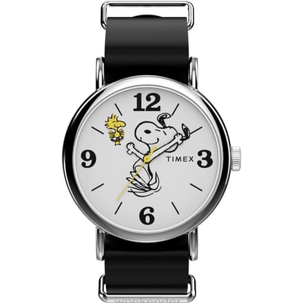 Timex Peanuts Weekender Snoopy TW2Y60900 Horloge - Leer - Zwart - Ø 40 mm