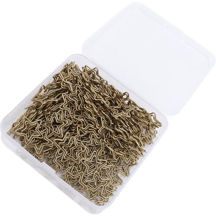 200 PCS Clips Papier Forme Étoile Acier Inoxydable Doré Foncé Antidérapant Marque-page Set de Clips pour Bureau École