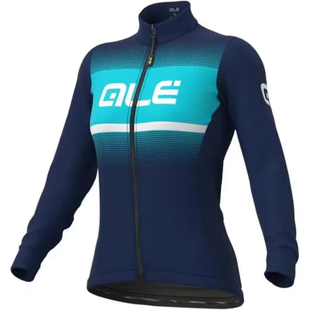 Ale Dames Fietsshirt Lange Mouwen Solid Blend - Blauw - L - Valt klein