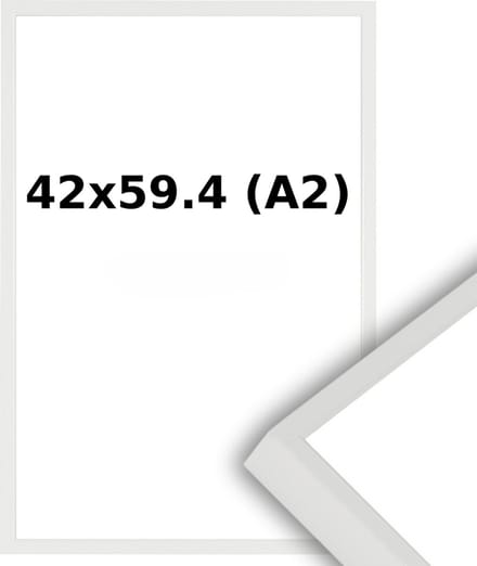 Aluminium Wissellijst A2 42 x 59.4 Wit - Ontspiegeld Glas - Professional