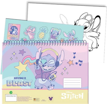 Disney Lilo en Stitch Blast A/4 Spiraal Schetsboek met Stickers, 40 Pagina's