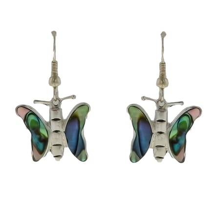 Behave Oorbellen - oorhangers - vlinder - zilver kleur - schelp - 4 cm