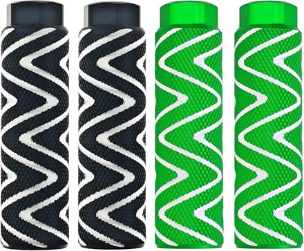 Fietsenstepjes voor achteras, 4 stuks aluminium, zwart en groen