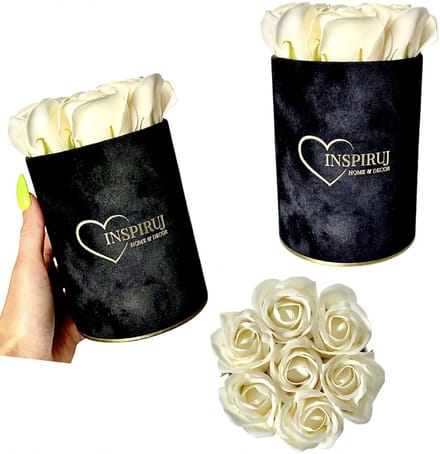 Inspiruj - Flowerbox - Czarne Pudełko - Rozen Mydlane - Kremowy